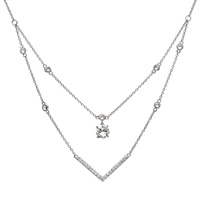 Image for Silver Elegant Necklace Pendant Embellished with White Swarovski Crystal
