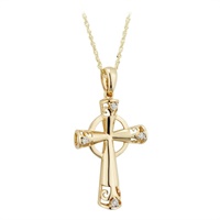 14K Diamond Celtic Cross Pendant