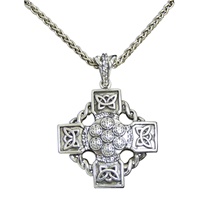 Image for Keith Jack  Sterling Silver Oxidized Celtic Wheel Cross