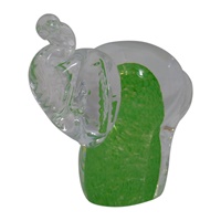 Image for Irish Handmade Glass Irish Shamrock Elephant
