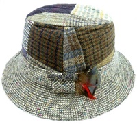 Hanna Hat Tweed Patchwork Walking Hat