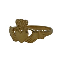 Image for Facet 14K Yellow Gold Irish Claddagh Ring