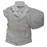 Image for 3 Piece Boys Short Sleeve Christening/Baptism Outfit