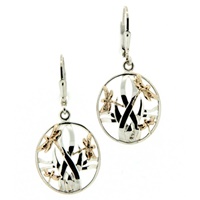 Image for Sterling Silver and 10K Yellow Gold Dragonfly In Reeds Leverback Earrings