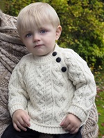 Image for Aran Crafts Merino Wool Baby Crew Neck Sweater, Natural
