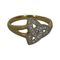 Image for 14K Yellow Gold Diamond Set Trinity Knot Ring