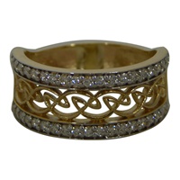 Image for 14K Yellow Gold Celtic Weave Diamond Ring