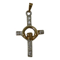 Image for Claddagh Cross Pendant with CZ