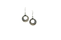 Image for Sterling Silver and 10K Gold Celtic Comet White Topaz pave set Earrings