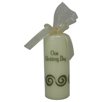 Image for "Our Wedding Day" Pillar Candle - Green