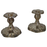Image for Heavyweight Silver Plate Candlestick Holders - Set