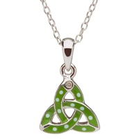 Little Miss Diamond Trinity Knot Pendant, Green