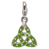 Little Miss Diamond Trinity Knot Charm, Green