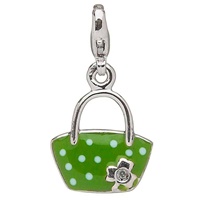 Image for Little Miss Shamrock Diamond Purse Charm with Chain, Green