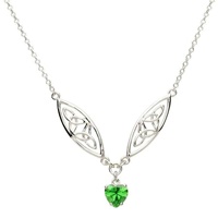 Trinity and Green Heart Pendant