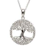 Image for Sterling Silver Tree of Life CZ Pendant