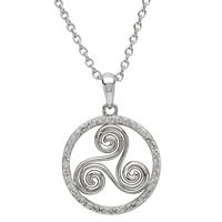 Image for Silver Celtic Swirl Encrusted With White Swarovski Crystal