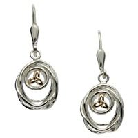 Image for Keith Jack Celtic Cradle of Life Earrings Sterling Silver and Gold Leverback