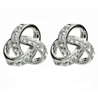 Image for Sterling Silver Trinity Earrings with Swarovski Crystals