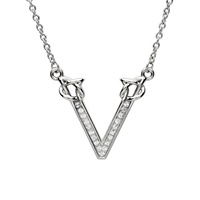 Image for Sterling Silver Swarovski Initial V Pendant