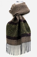 Image for Calzeat Celtic Border Jacquard Scarf, Nordic Forest