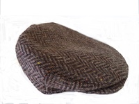 Hanna Hats Tweed Vintage Cap, Brown Herringbone