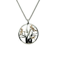Image for Sterling Silver and 10K Gold Dragonfly in Reeds Pendant, Small