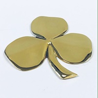 Image for Polished Brass Paper Weight Irish Shamrock Wall Plaque, Large