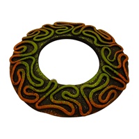 Image for Bill Baber Acrylic Squiggle Ring Brooch, Green/Yellow