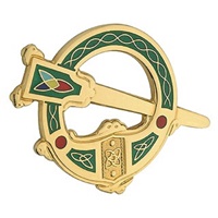 Image for Solvar Gold Plated Tara Brooch, Green