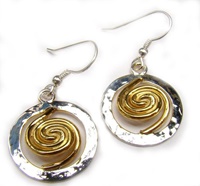 Image for Spiral of Life 22ct Gold Vermeil Spiral Circle Large Earrings