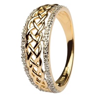 Image for 14K Yellow Gold Ladies Celtic Knot Diamond Ring