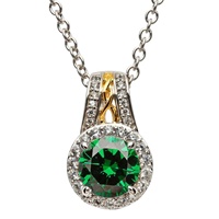 Image for Celtic Halo Necklace with Green CZ
