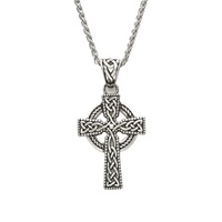 Image for Sterling Silver Celtic Cross with 20" Spiga Chain