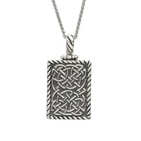 Image for Sterling Silver Celtic Dog Tag Pendant with Spiga 20" Chain