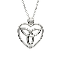 Image for Sterling Silver Trinity Heart CZ Pendant