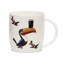 Image for Guinness White Mug with Standing and Flying Toucans