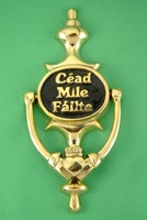 Image for Brass Cead Mile Failte Claddagh Door Knocker, Black