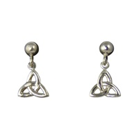 Sterling Silver Tiny Trinity Drop Earrings