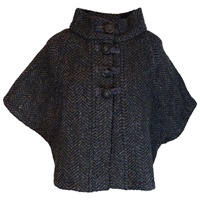 The Rita Cape by Branigan Weavers Eco Navy Multi