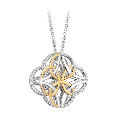 Four Trinity Knot Irish Pendant Sterling Silver And Yellow Gold Jewelry Tipperary Importer Celtic Jeweler - Irish Necklace Pendants Four Trinity Knot Irish Pendant Sterling Silver And Yellow Gold Jewelry Tipperary Importer Celtic Jeweler - Irish Necklace Pendants