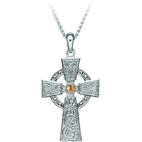 Image for Celtic Warrior Cross Sterling Silver and 18K Yellow Gold Bead - Medium