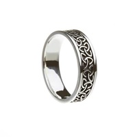 Image for Sterling Silver Oxidized Finish Solid Trinity Knot Band