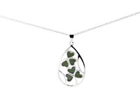 Image for Connemara Marble and Sterling Silver Shamrock Teardrop Necklace