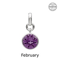 Image for Sterling Silver Swarovski Charm, February