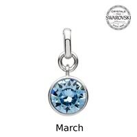 Image for Sterling Silver Swarovski Charm, March