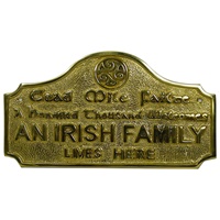 Image for Cead Mile Failte an Irish Family Lives Here Brass Wall Plaque