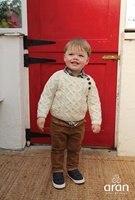 Image for Hand Knitted Irish Merino Wool Baby Sweater Cardigan, Winter White