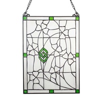 Image for Shamrock and Vines Stained Glass Window