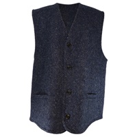 Gents Waistcoat in Blue Donegal Irish Tweed